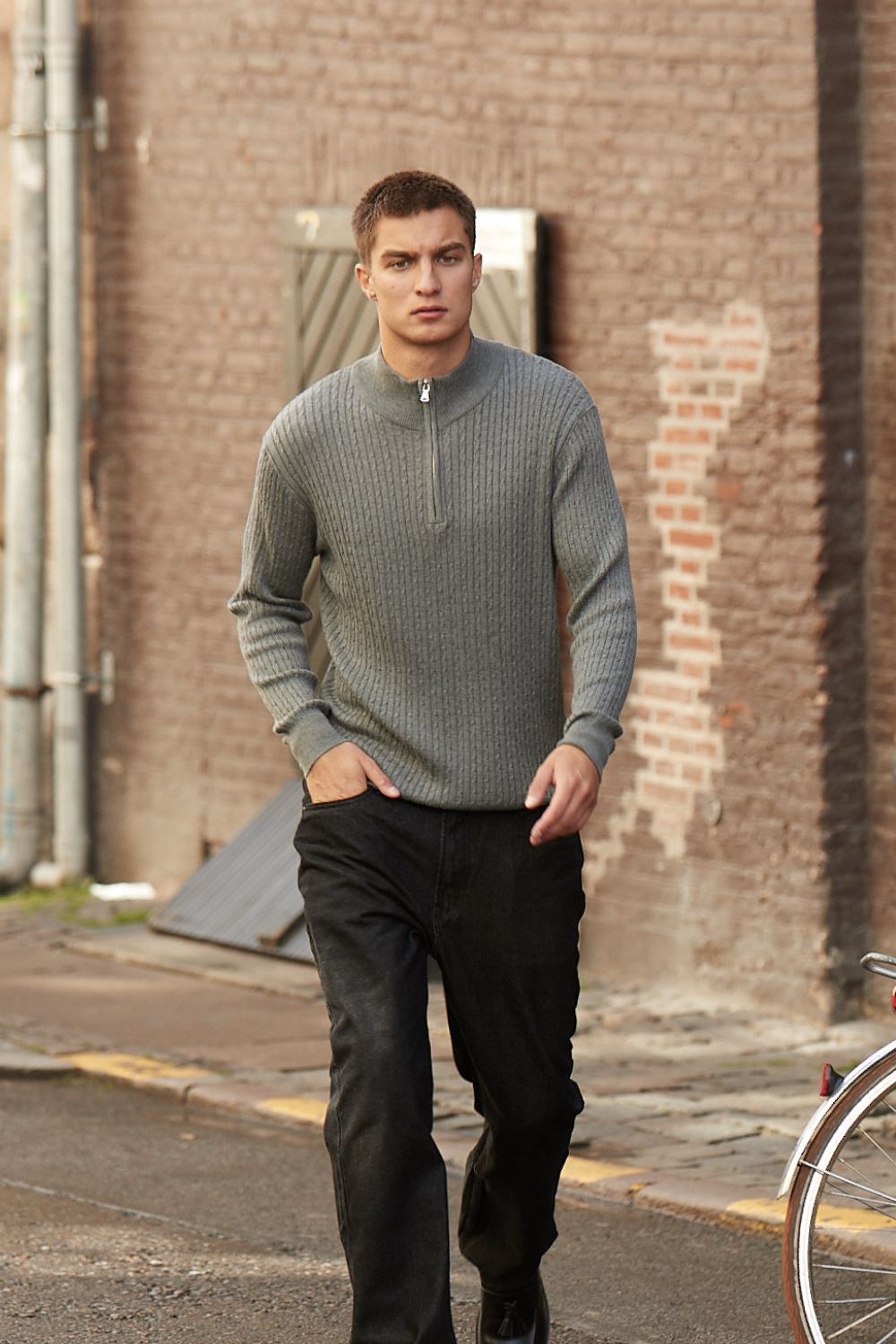 Half Zip Strik Grå | Skagen-clothing.dk